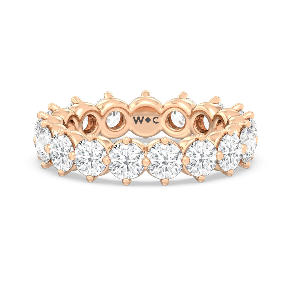 Scalloped Compass Prong Diamond Eternity Ring with 18KT Rose Gold / Lab / 3 1/5 Cut Diamond in 14KT Rose Gold / Lab / 3 1/5 view 1
