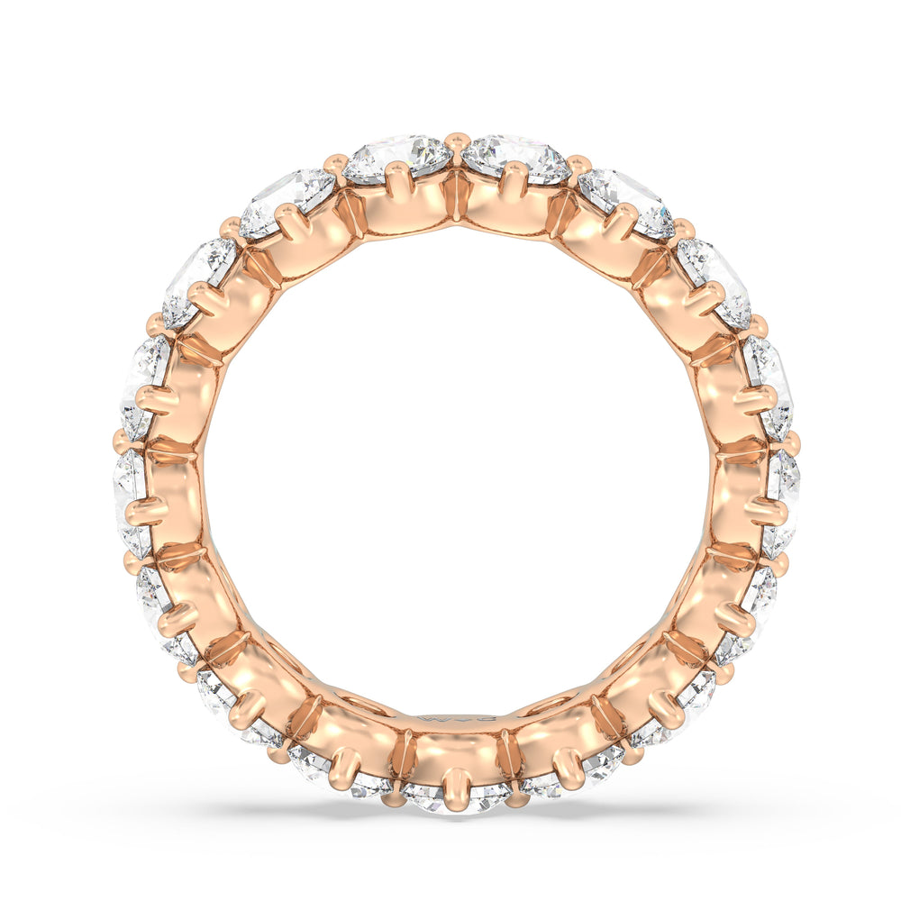Scalloped Compass Prong Diamond Eternity Ring with 18KT Rose Gold / Lab / 3 1/5 Cut Diamond in 14KT Rose Gold / Lab / 3 1/5 view 2
