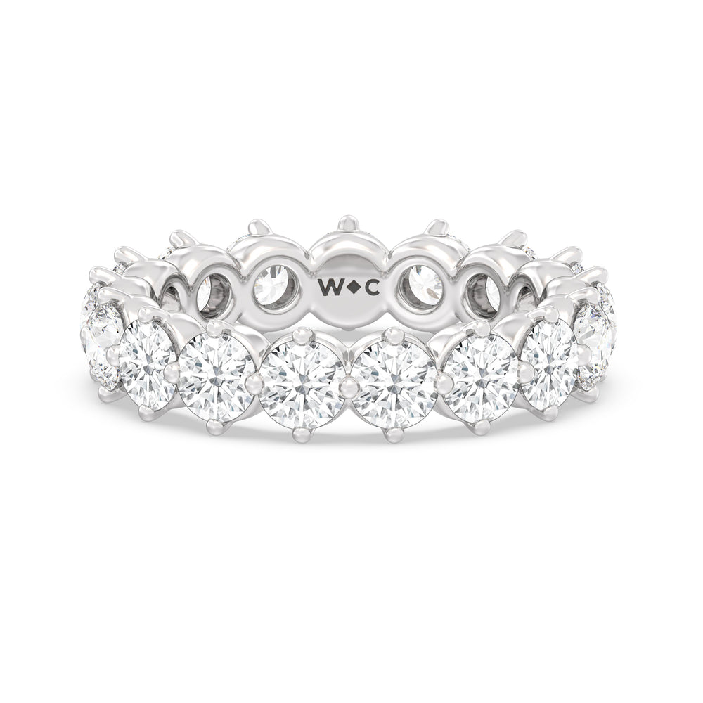 Scalloped Compass Prong Diamond Eternity Ring with 18KT White Gold / Lab / 3 1/5 Cut Diamond in 14KT White Gold / Lab / 3 1/5 view 1
