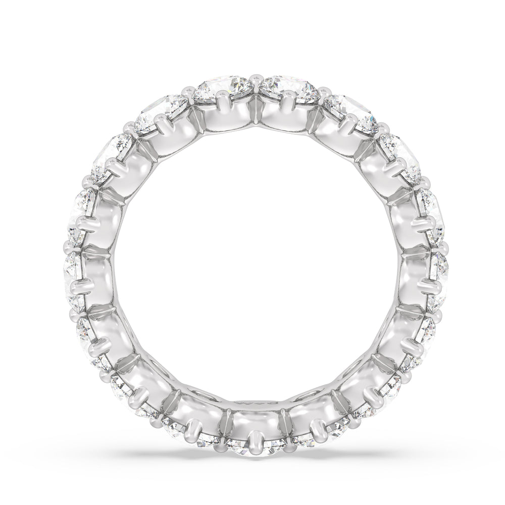 Scalloped Compass Prong Diamond Eternity Ring with 18KT White Gold / Lab / 3 1/5 Cut Diamond in 14KT White Gold / Lab / 3 1/5 view 2
