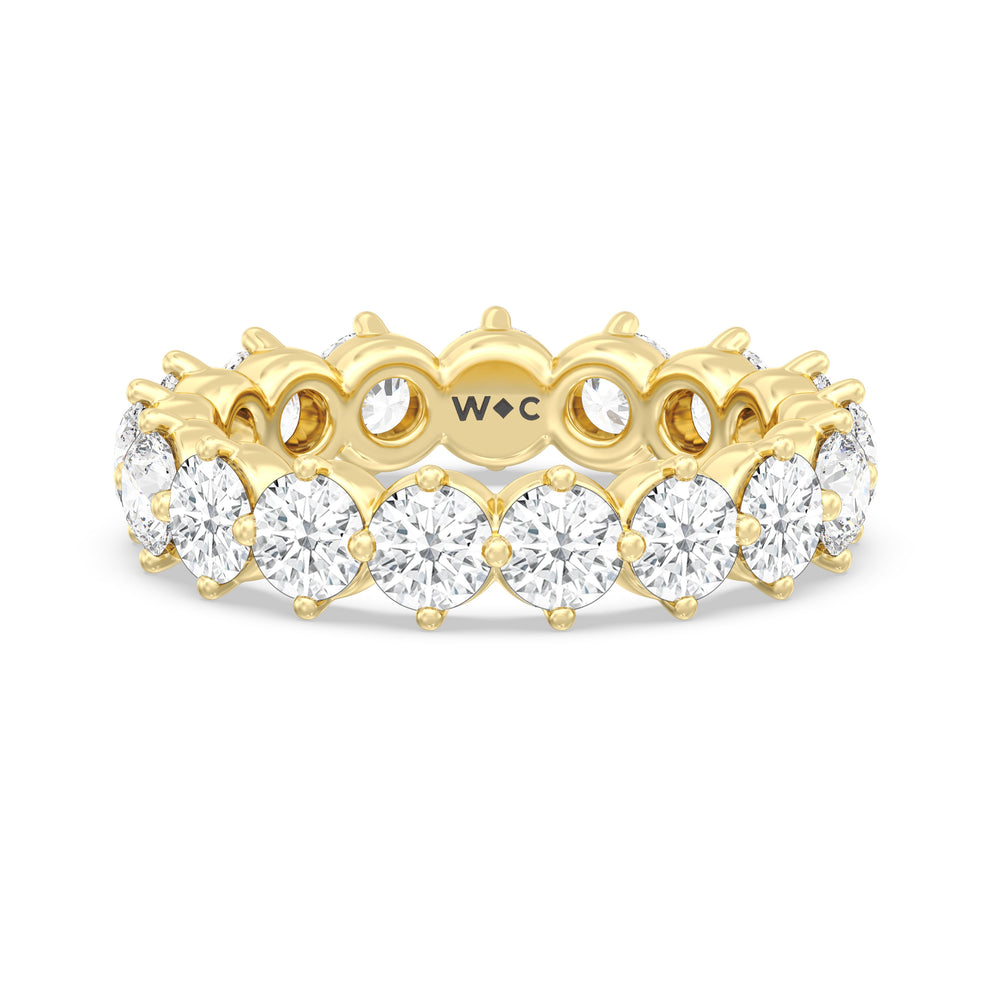 Scalloped Compass Prong Diamond Eternity Ring with 18KT Yellow Gold / Lab / 3 1/5 Cut Diamond in 14KT Yellow Gold / Lab / 3 1/5 view 1
