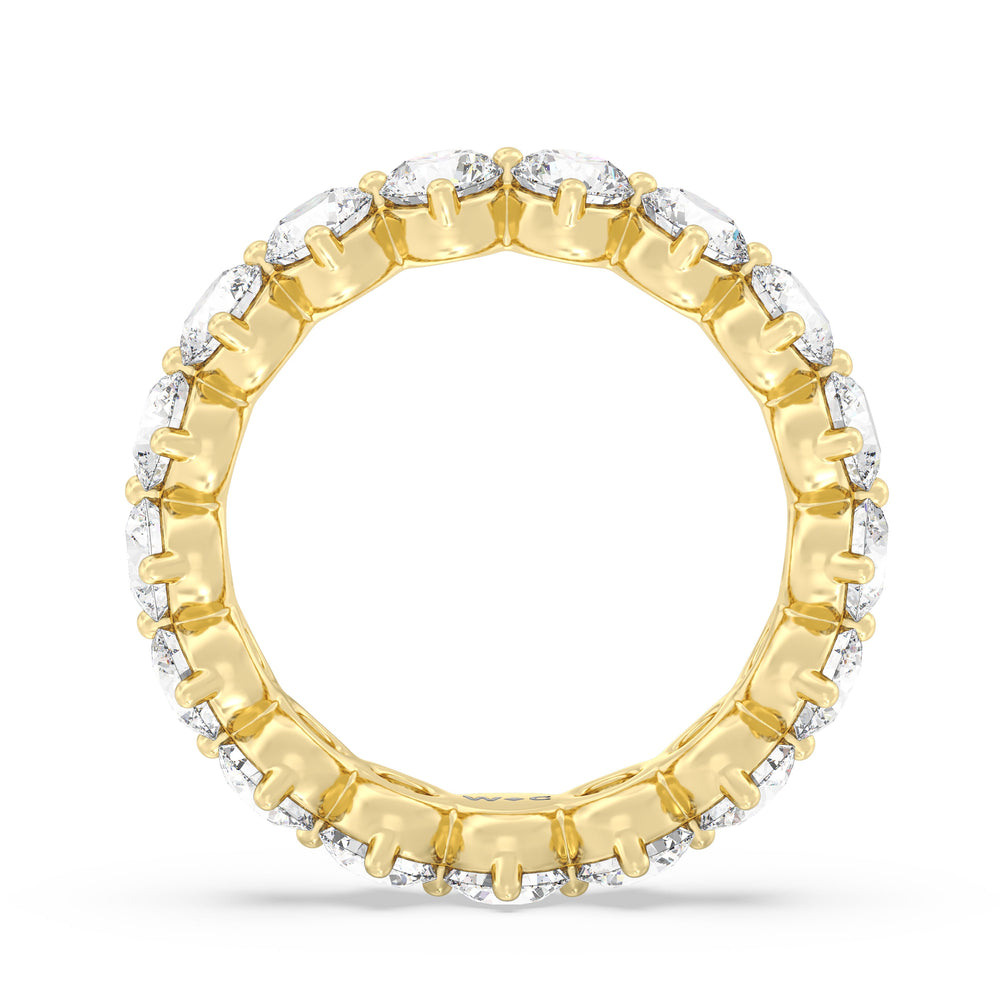 Scalloped Compass Prong Diamond Eternity Ring with 18KT Yellow Gold / Lab / 3 1/5 Cut Diamond in 14KT Yellow Gold / Lab / 3 1/5 view 2
