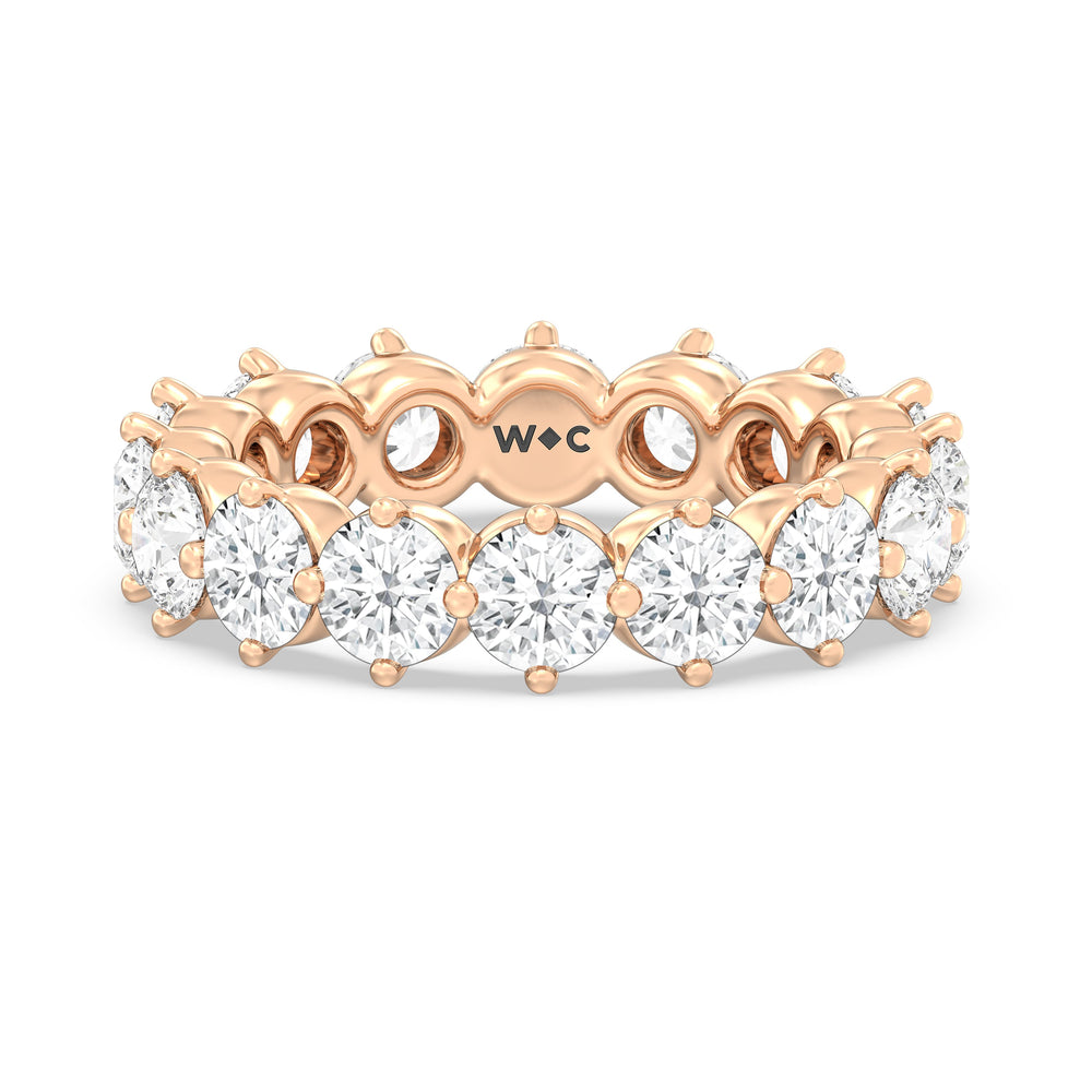 Scalloped Compass Prong Diamond Eternity Ring with 18KT Rose Gold / Lab / 3 1/2 Cut Diamond in 14KT Rose Gold / Lab / 3 1/2 view 1
