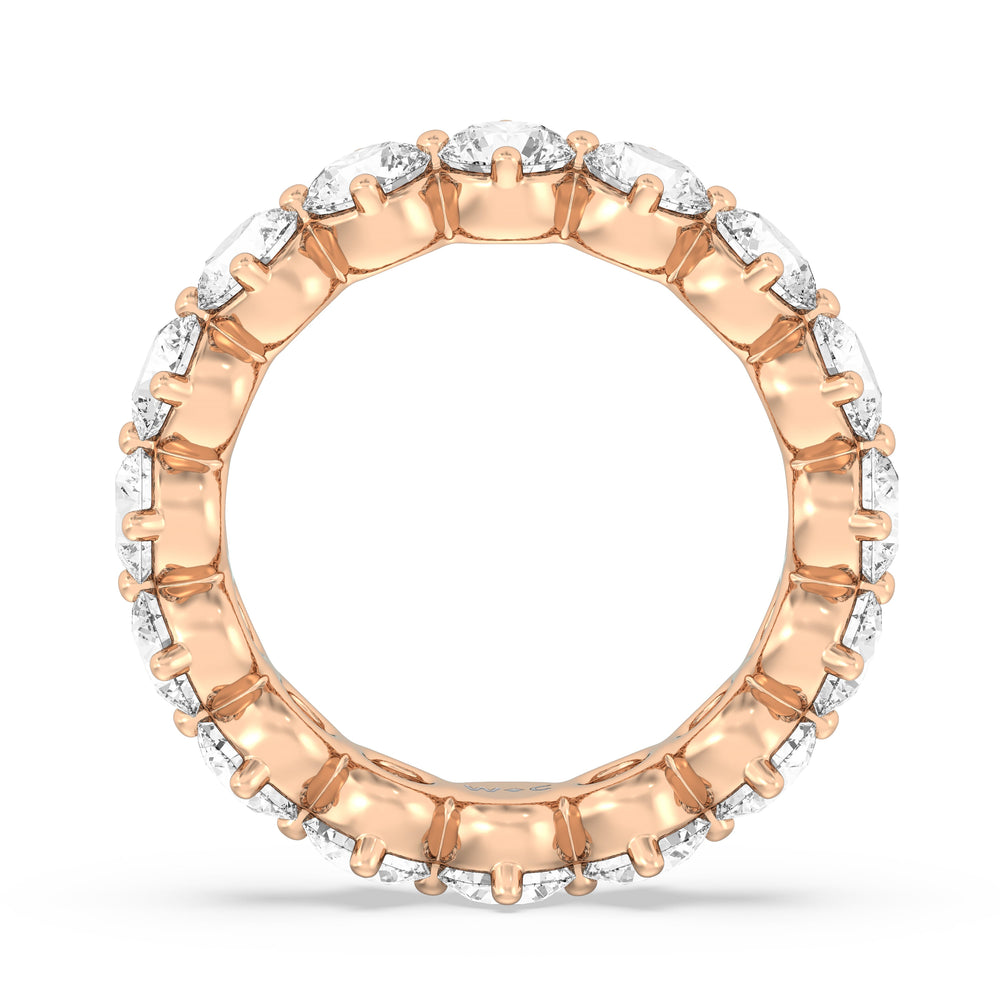 Scalloped Compass Prong Diamond Eternity Ring with 18KT Rose Gold / Lab / 3 1/2 Cut Diamond in 14KT Rose Gold / Lab / 3 1/2 view 2
