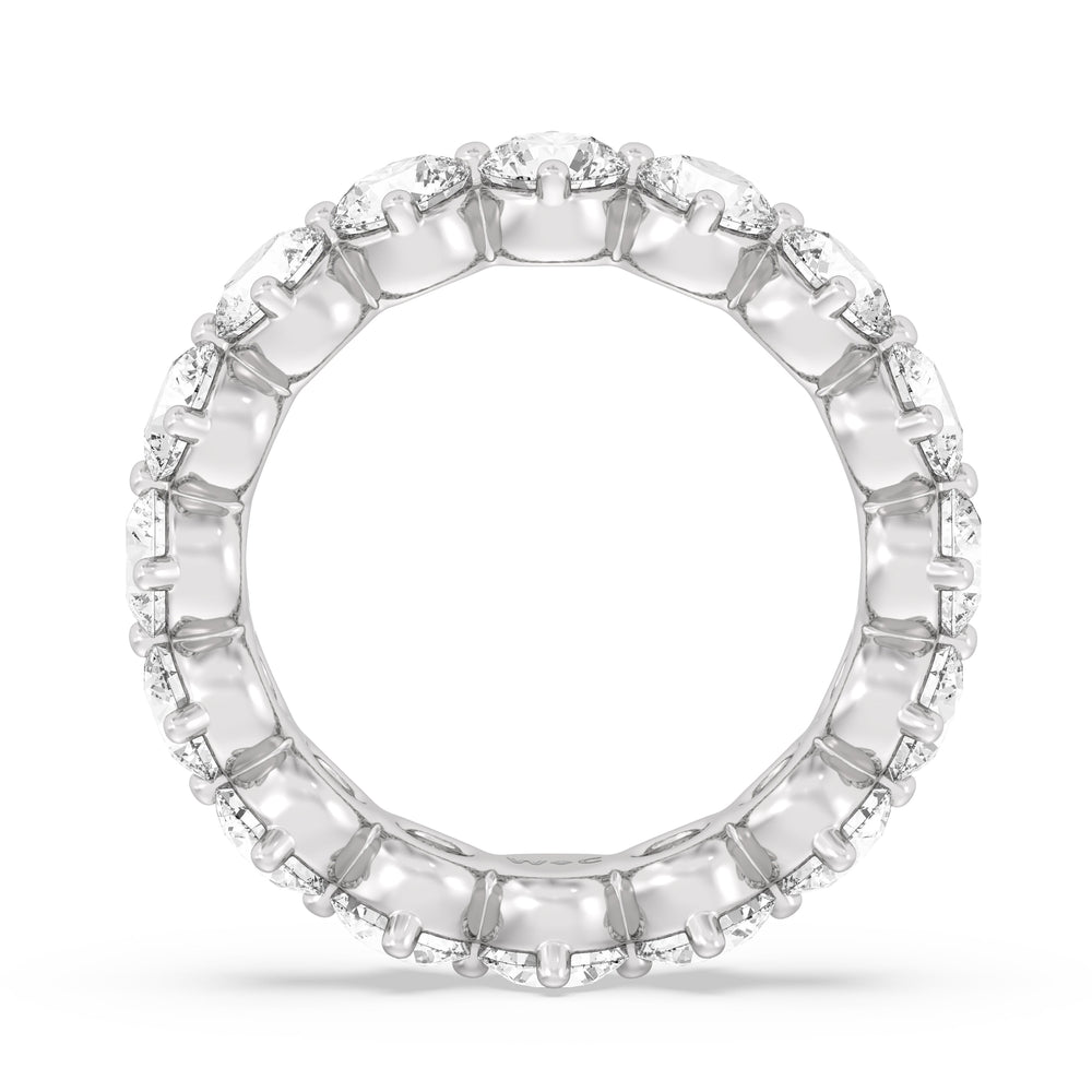 Scalloped Compass Prong Diamond Eternity Ring with 18KT White Gold / Lab / 3 1/2 Cut Diamond in 14KT White Gold / Lab / 3 1/2 view 2
