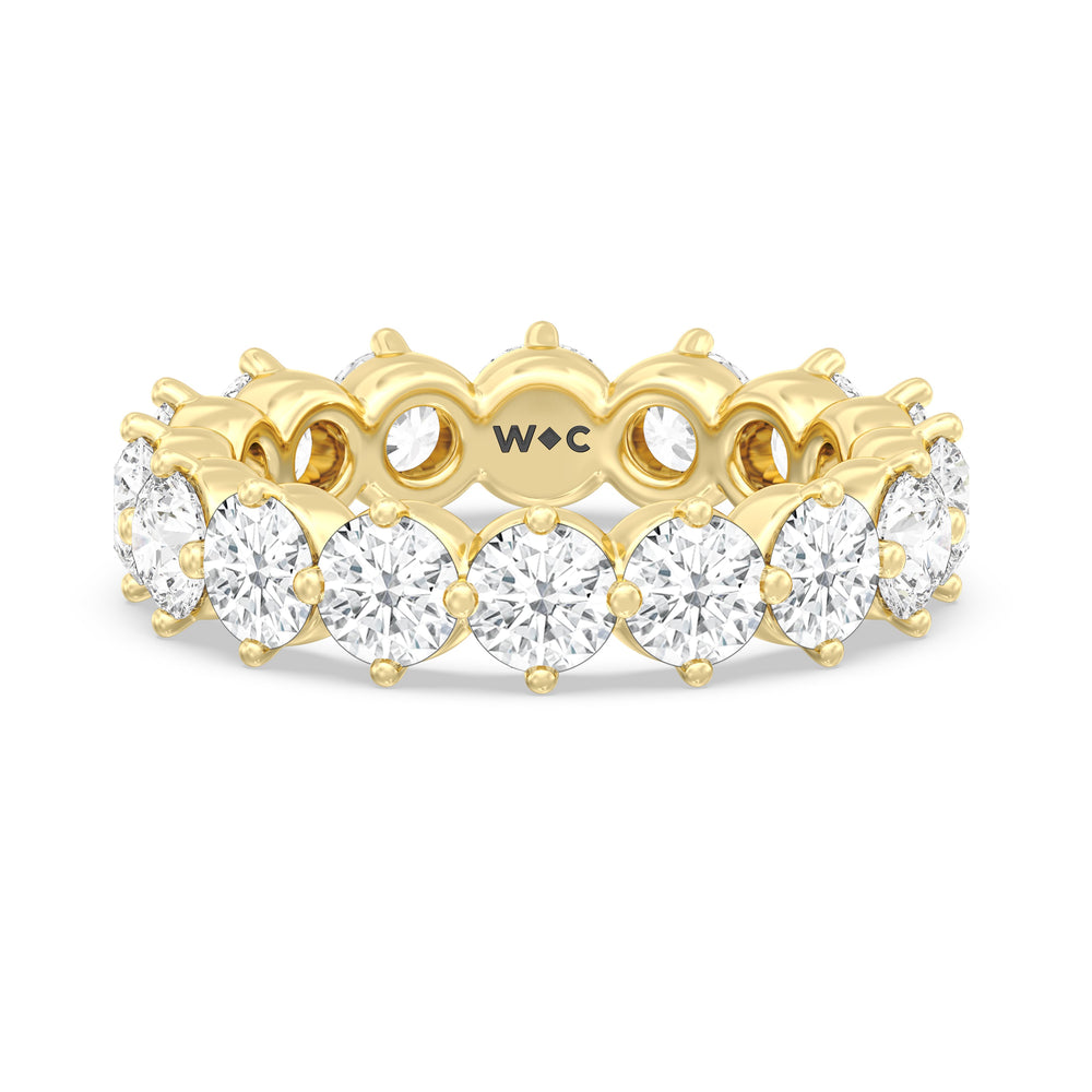 Scalloped Compass Prong Diamond Eternity Ring with 18KT Yellow Gold / Lab / 3 1/2 Cut Diamond in 14KT Yellow Gold / Lab / 3 1/2 view 1
