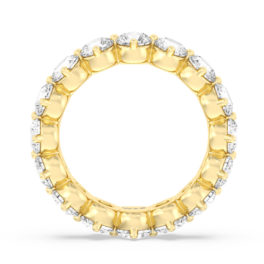 Scalloped Compass Prong Diamond Eternity Ring with 18KT Yellow Gold / Lab / 3 1/2 Cut Diamond in 14KT Yellow Gold / Lab / 3 1/2 view 2
