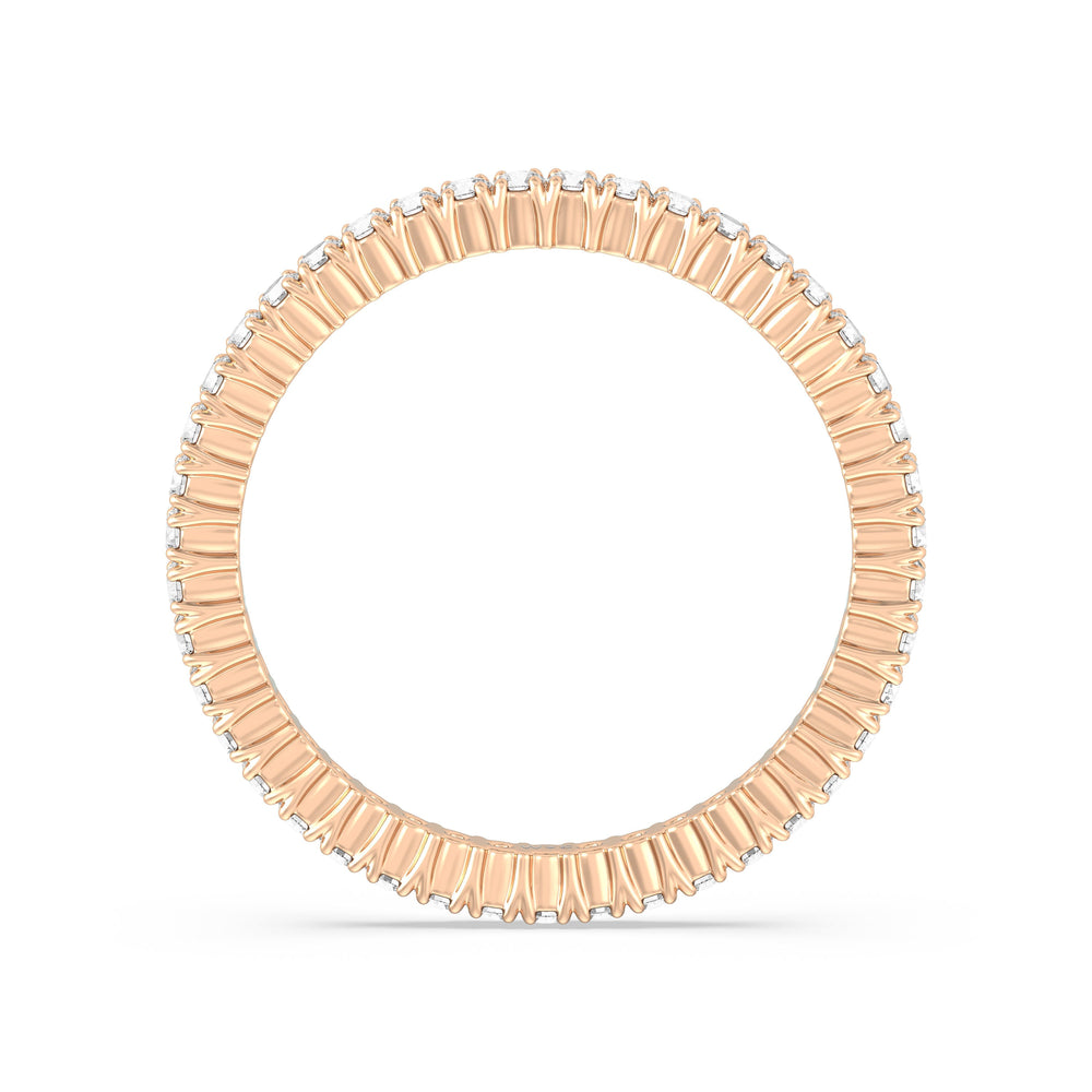 Classic Shared Prong Diamond Eternity Ring with 18KT Rose Gold / Lab / 1/2 Cut Diamond in 14KT Rose Gold / Lab / 1/2 view 2
