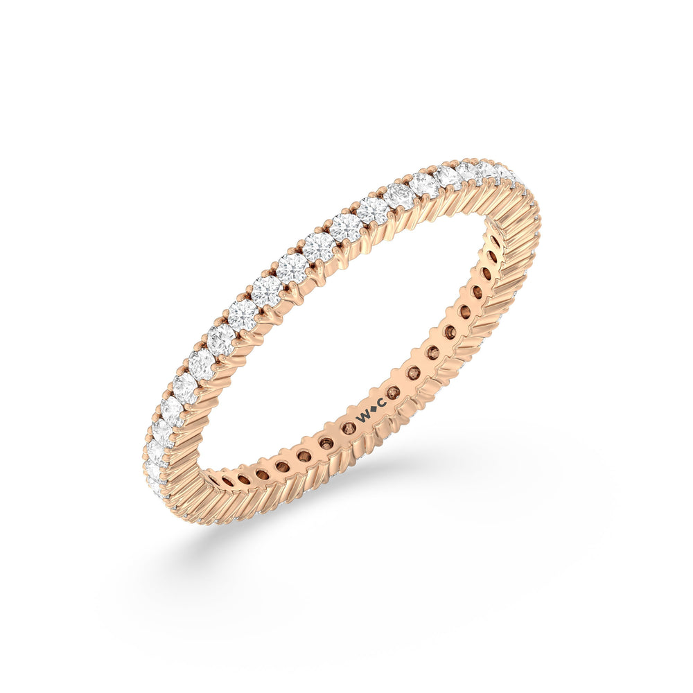 Classic Shared Prong Diamond Eternity Ring with 18KT Rose Gold / Lab / 1/2 Cut Diamond in 14KT Rose Gold / Lab / 1/2 view 3
