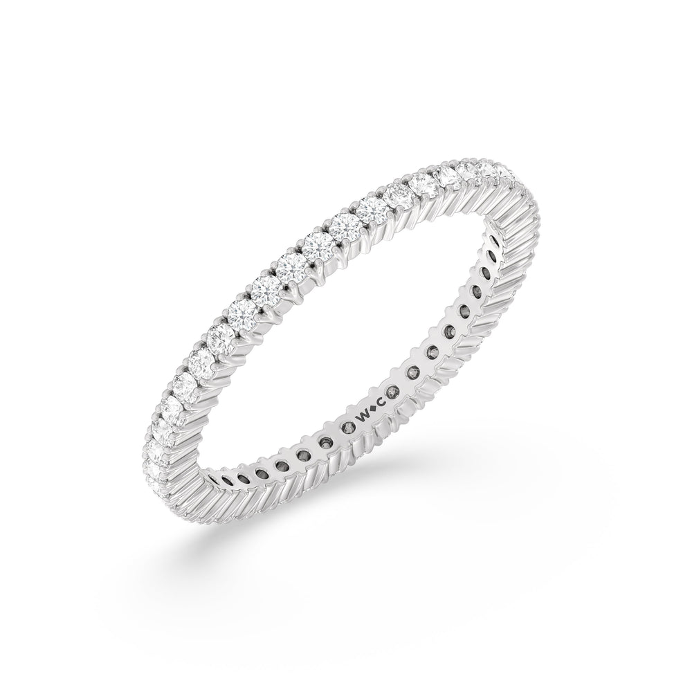 Classic Shared Prong Diamond Eternity Ring with 18KT White Gold / Lab / 1/2 Cut Diamond in 14KT White Gold / Lab / 1/2 view 3
