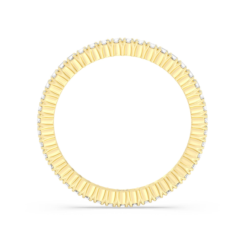 Classic Shared Prong Diamond Eternity Ring with 18KT Yellow Gold / Lab / 1/2 Cut Diamond in 14KT Yellow Gold / Lab / 1/2 view 2
