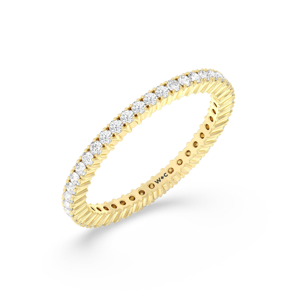Classic Shared Prong Diamond Eternity Ring with 18KT Yellow Gold / Lab / 1/2 Cut Diamond in 14KT Yellow Gold / Lab / 1/2 view 3
