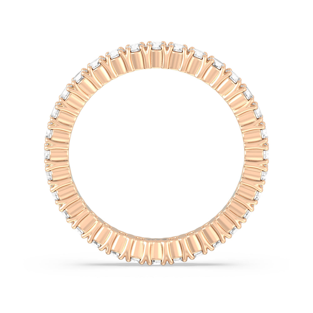 Classic Shared Prong Diamond Eternity Ring with 18KT Rose Gold / Lab / 1 Cut Diamond in 14KT Rose Gold / Lab / 1 view 2
