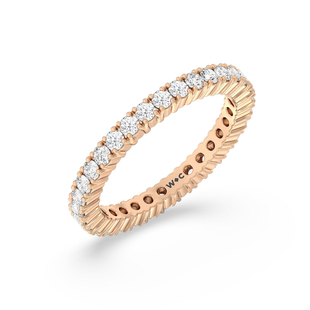 Classic Shared Prong Diamond Eternity Ring with 18KT Rose Gold / Lab / 1 Cut Diamond in 14KT Rose Gold / Lab / 1 view 3
