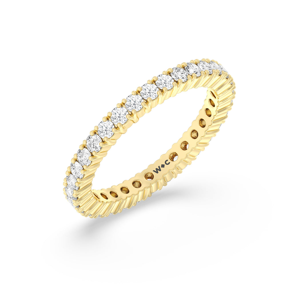 Classic Shared Prong Diamond Eternity Ring with 18KT Yellow Gold / Lab / 1 Cut Diamond in 14KT Yellow Gold / Lab / 1 view 3
