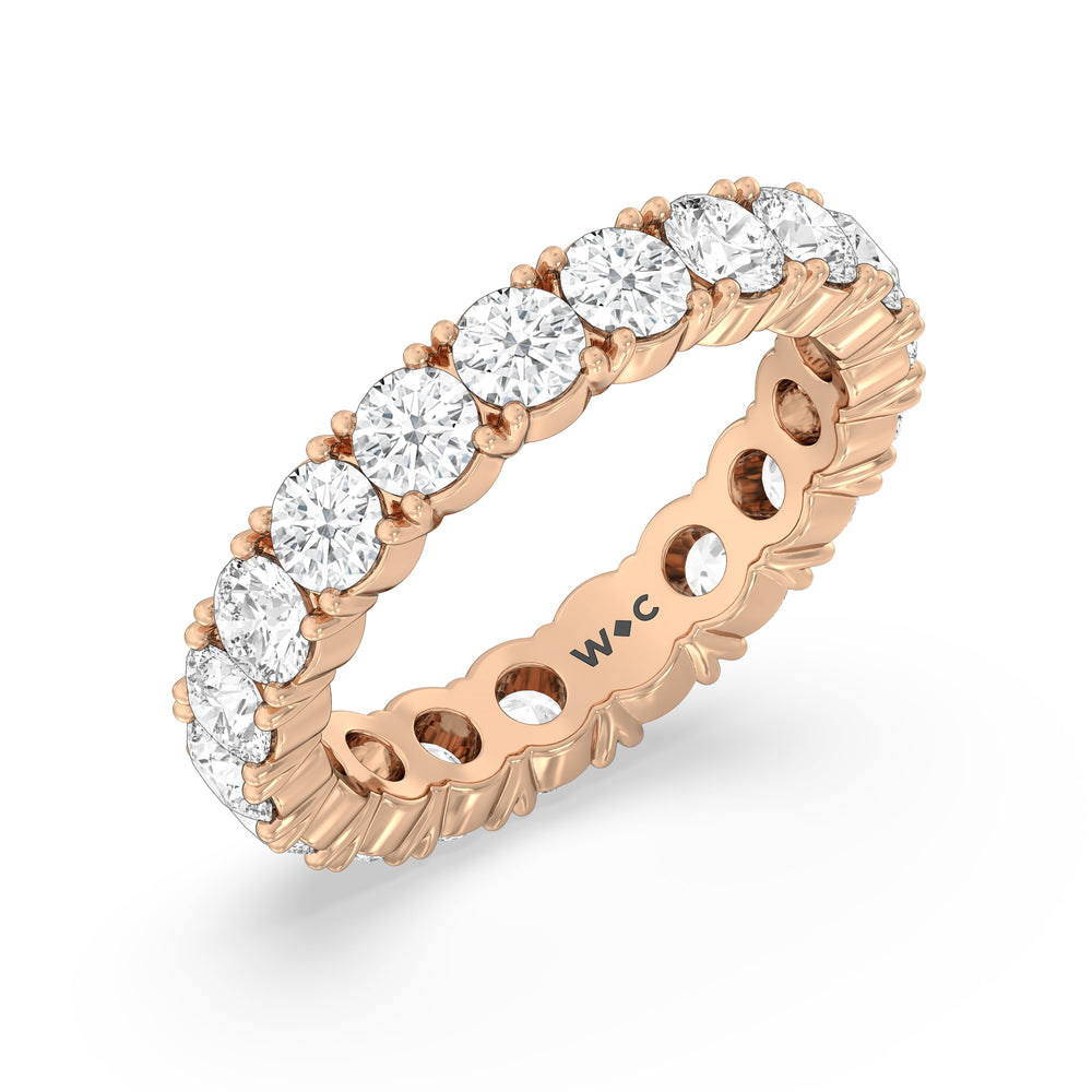 Classic Shared Prong Diamond Eternity Ring with 18KT Rose Gold / Lab / 3 1/4 Cut Diamond in 14KT Rose Gold / Lab / 3 1/4 view 3

