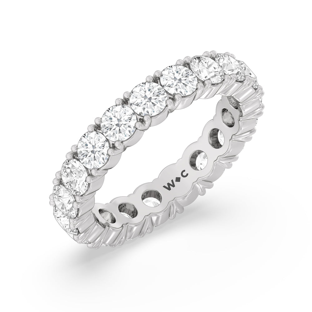 Classic Shared Prong Diamond Eternity Ring with 18KT White Gold / Lab / 3 1/4 Cut Diamond in 14KT White Gold / Lab / 3 1/4 view 3
