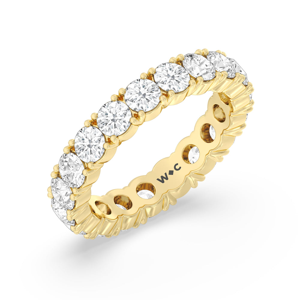Classic Shared Prong Diamond Eternity Ring with 18KT Yellow Gold / Lab / 3 1/4 Cut Diamond in 14KT Yellow Gold / Lab / 3 1/4 view 3
