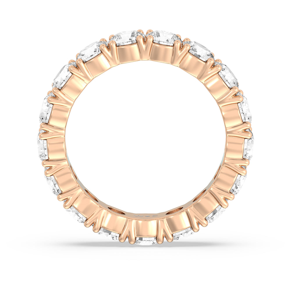 Classic Shared Prong Diamond Eternity Ring with 18KT Rose Gold / Lab / 4 1/4 Cut Diamond in 14KT Rose Gold / Lab / 4 1/4 view 2
