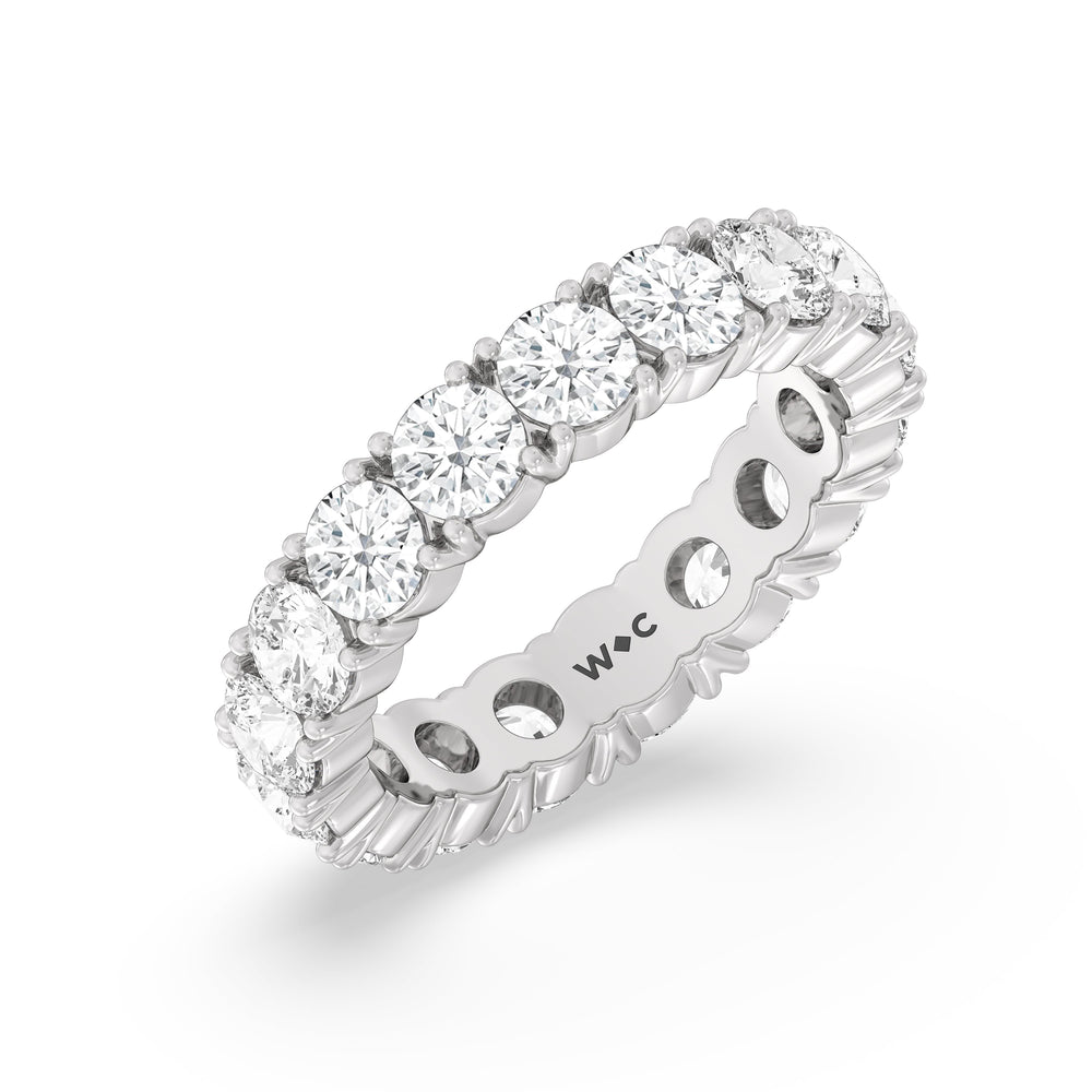 Classic Shared Prong Diamond Eternity Ring with 18KT White Gold / Lab / 4 1/4 Cut Diamond in 14KT White Gold / Lab / 4 1/4 view 3

