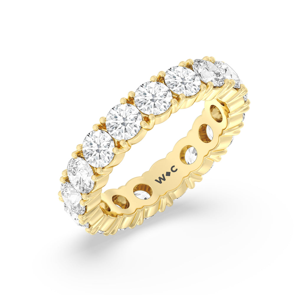 Classic Shared Prong Diamond Eternity Ring with 18KT Yellow Gold / Lab / 4 1/4 Cut Diamond in 14KT Yellow Gold / Lab / 4 1/4 view 3

