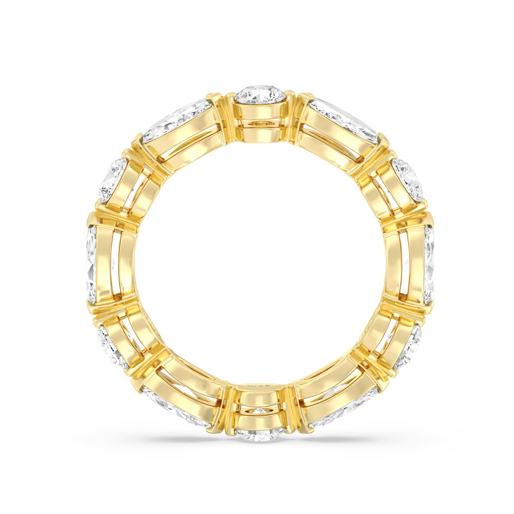 East-West Marquise and Round Eternity Ring with 18KT Yellow Gold / Lab / 2 1/3 Cut Diamond in 14KT Yellow Gold / Lab / 2 1/3 view 2
