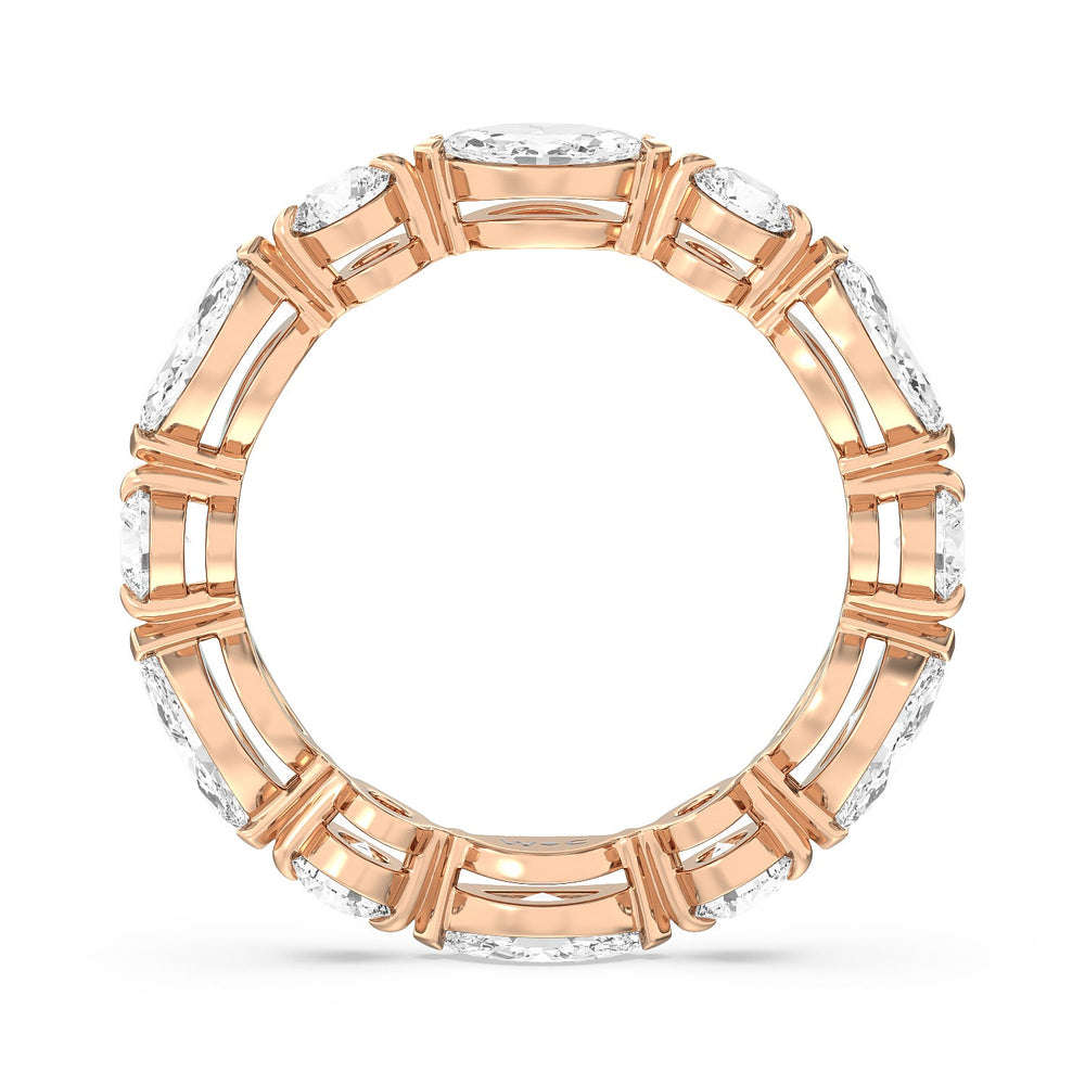 East-West Marquise and Round Eternity Ring with 18KT Rose Gold / Lab / 2 7/8 Cut Diamond in 14KT Rose Gold / Lab / 2 7/8 view 2
