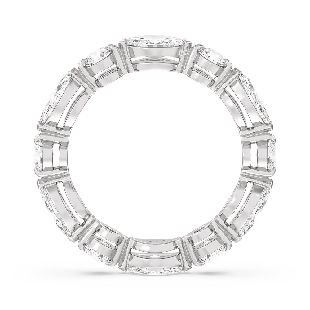 East-West Marquise and Round Eternity Ring with 18KT White Gold / Lab / 2 7/8 Cut Diamond in 14KT White Gold / Lab / 2 7/8 view 2
