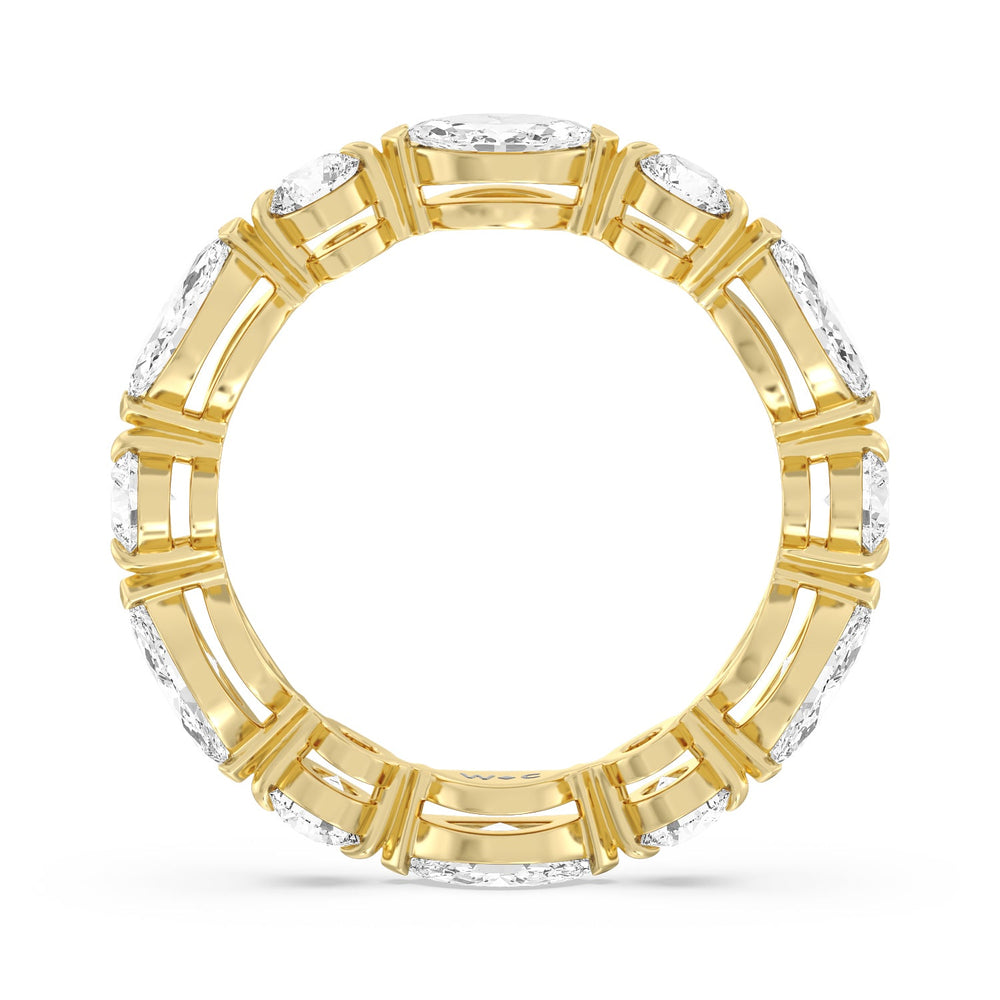 East-West Marquise and Round Eternity Ring with 18KT Yellow Gold / Lab / 2 7/8 Cut Diamond in 14KT Yellow Gold / Lab / 2 7/8 view 2
