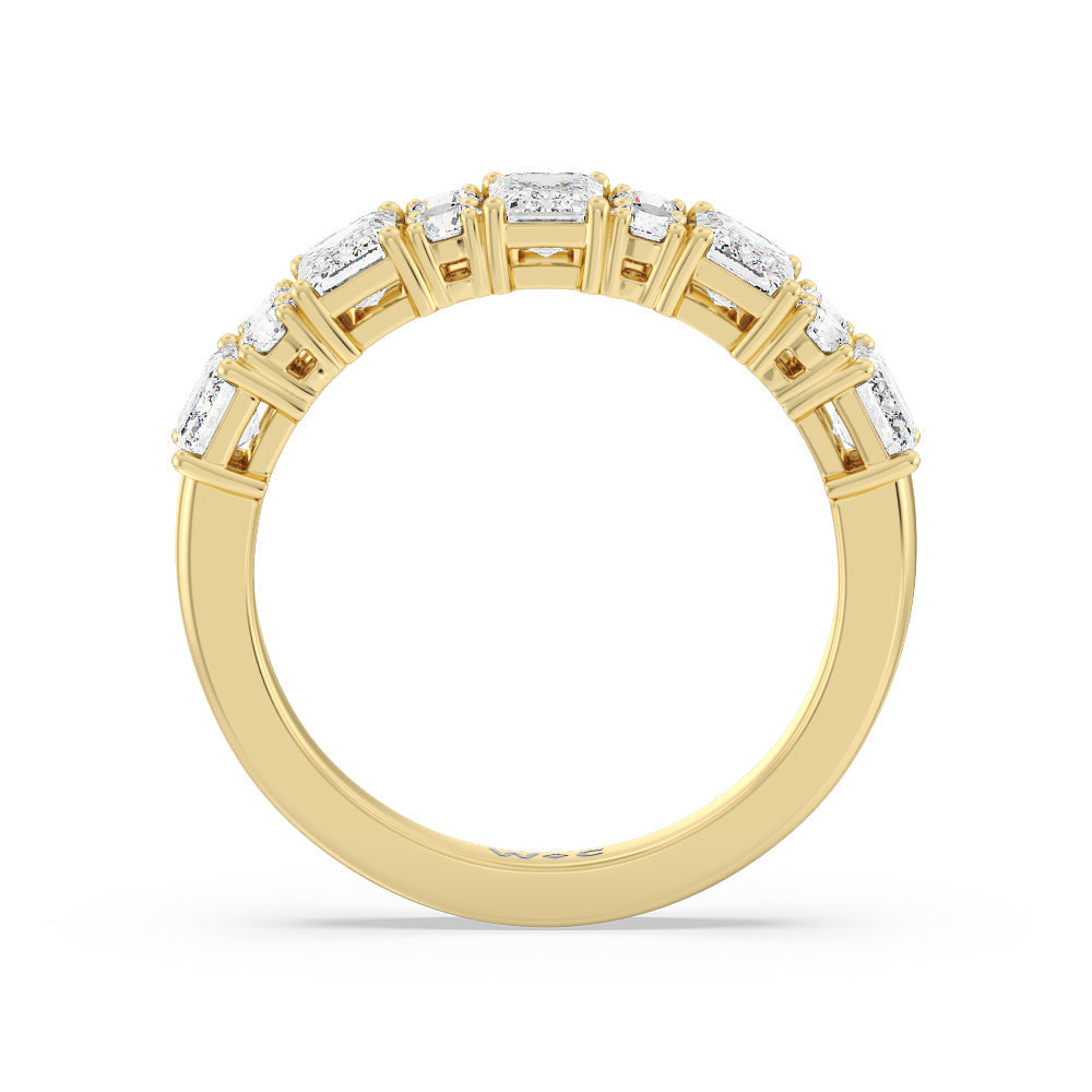 Emerald Station Anniversary Ring with 18KT Yellow Gold / Lab / 2 Cut Diamond in 14KT Yellow Gold / Lab / 2 view 4

