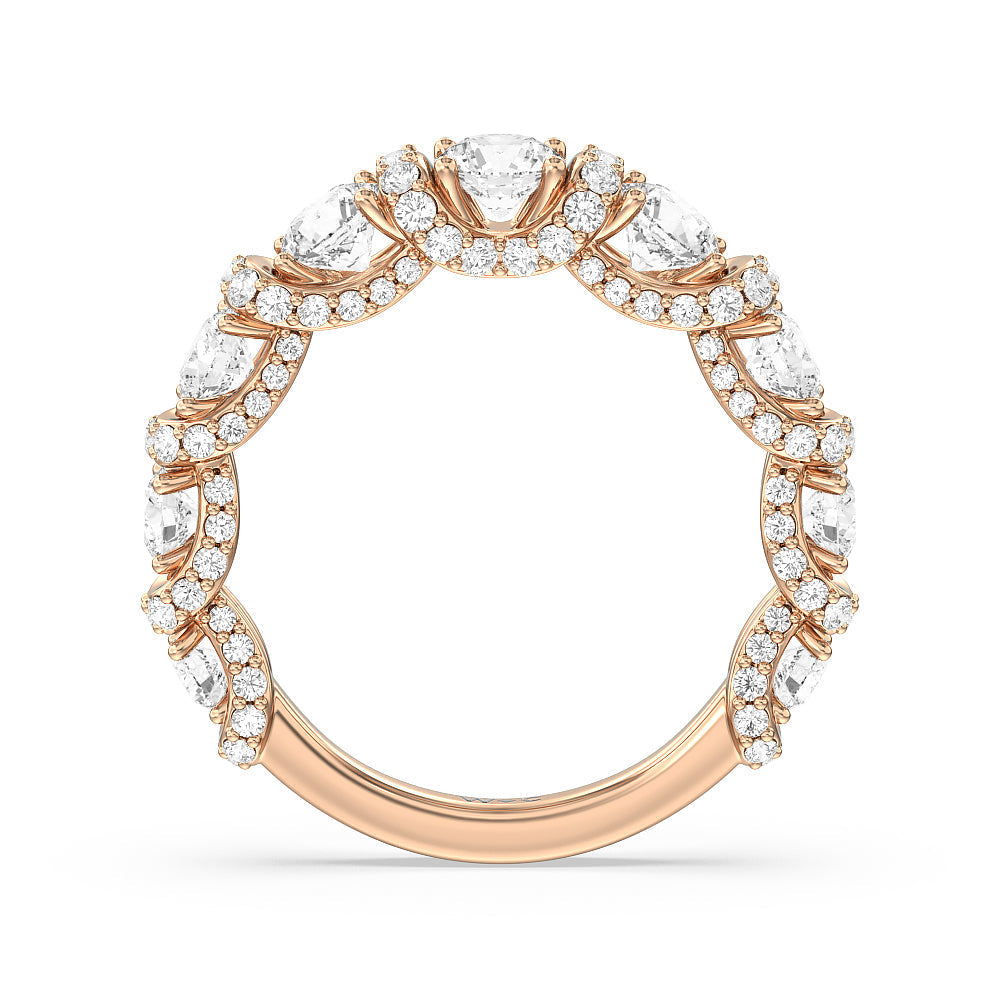 The Crown Anniversary Ring with 18KT Rose Gold / Lab / 2 1/2 Cut Diamond in 14KT Rose Gold / Lab / 2 1/2 view 4
