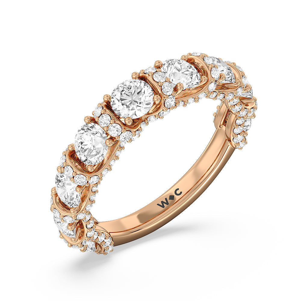 The Crown Anniversary Ring with 18KT Rose Gold / Lab / 2 1/2 Cut Diamond in 14KT Rose Gold / Lab / 2 1/2 view 5
