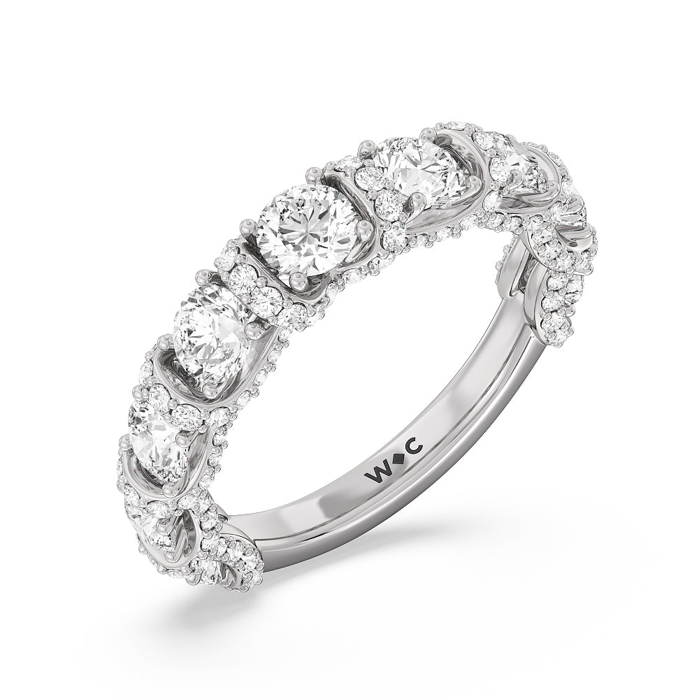 The Crown Anniversary Ring with 18KT White Gold / Lab / 2 1/2 Cut Diamond in 14KT White Gold / Lab / 2 1/2 view 5
