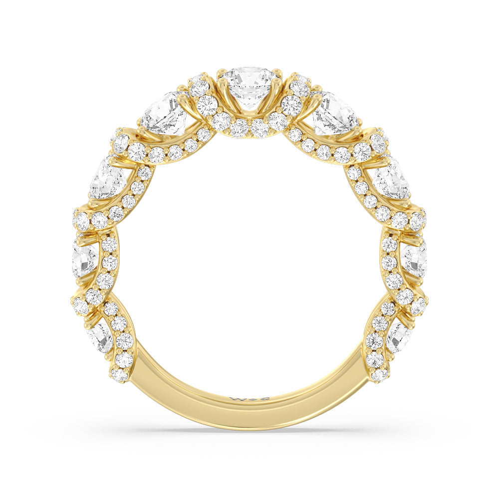 The Crown Anniversary Ring with 18KT Yellow Gold / Lab / 2 1/2 Cut Diamond in 14KT Yellow Gold / Lab / 2 1/2 view 4
