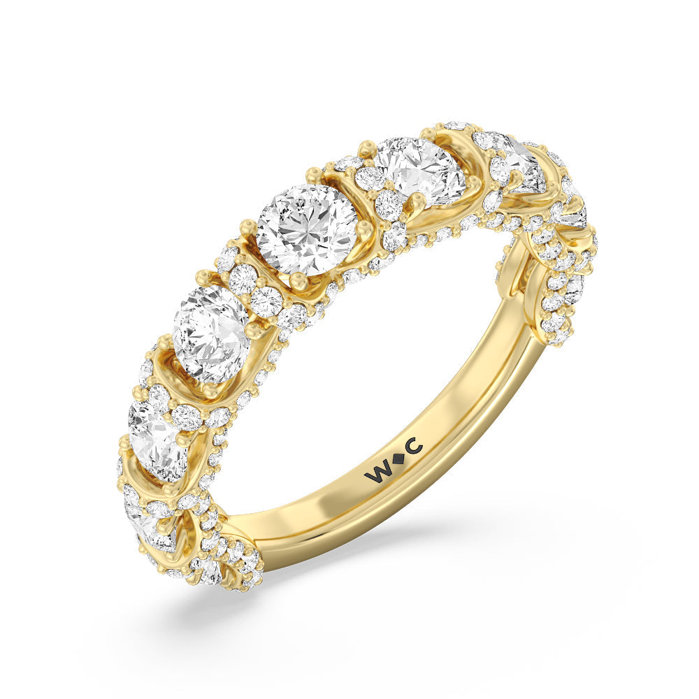 The Crown Anniversary Ring with 18KT Yellow Gold / Lab / 2 1/2 Cut Diamond in 14KT Yellow Gold / Lab / 2 1/2 view 5
