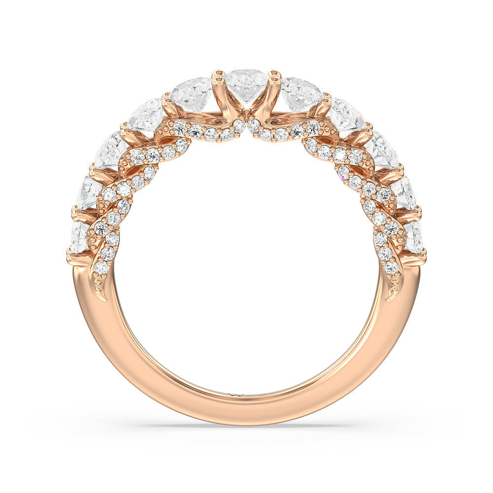 The Regal Anniversary Ring with 18KT Rose Gold / Lab / 2 5/8 Cut Diamond in 14KT Rose Gold / Lab / 2 5/8 view 2
