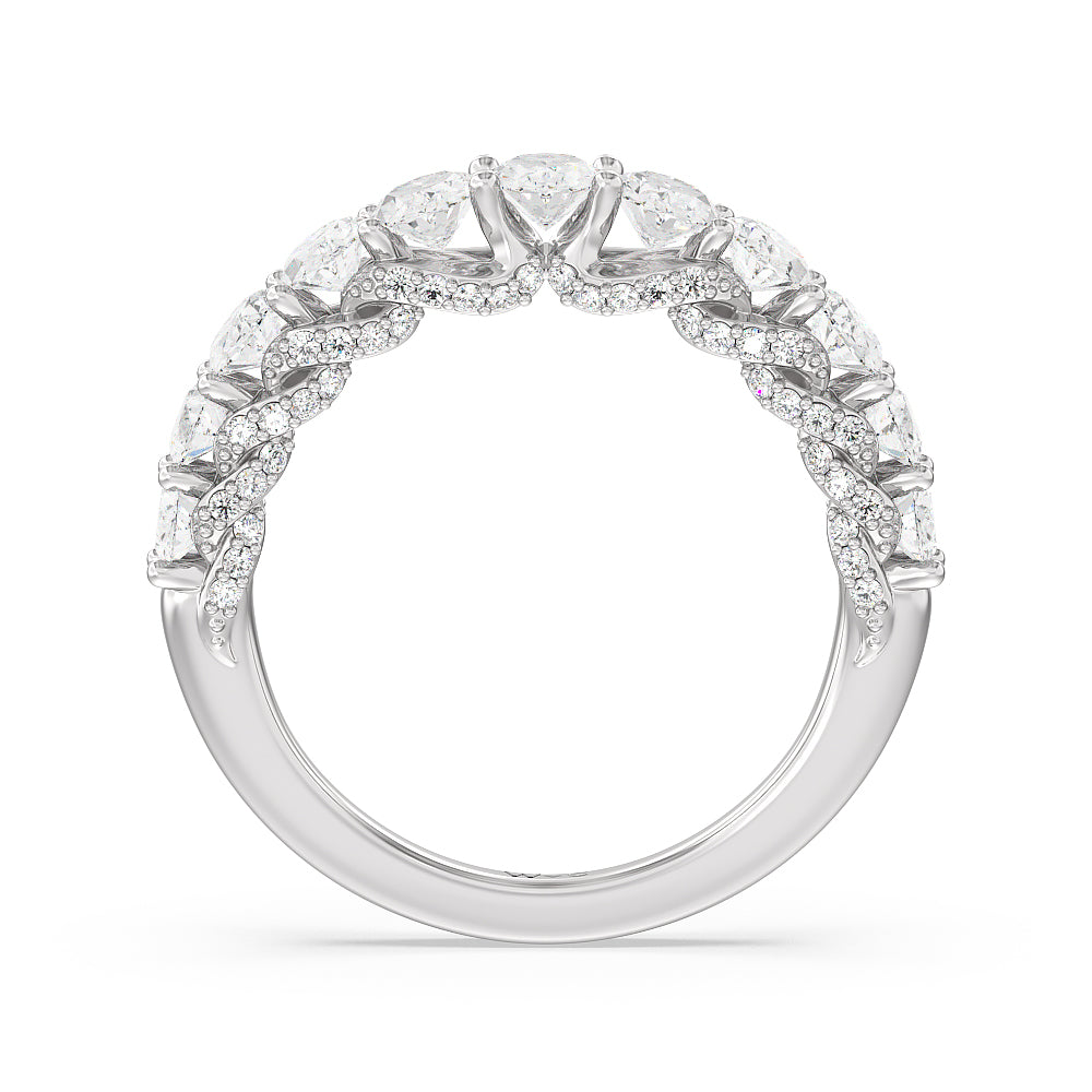 The Regal Anniversary Ring with 18KT White Gold / Lab / 2 5/8 Cut Diamond in 14KT White Gold / Lab / 2 5/8 view 2
