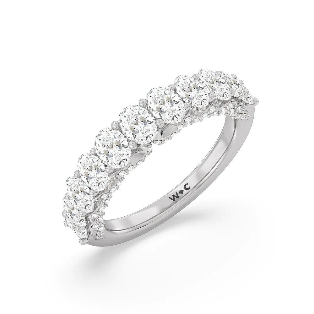 The Regal Anniversary Ring with 18KT White Gold / Lab / 2 5/8 Cut Diamond in 14KT White Gold / Lab / 2 5/8 view 3
