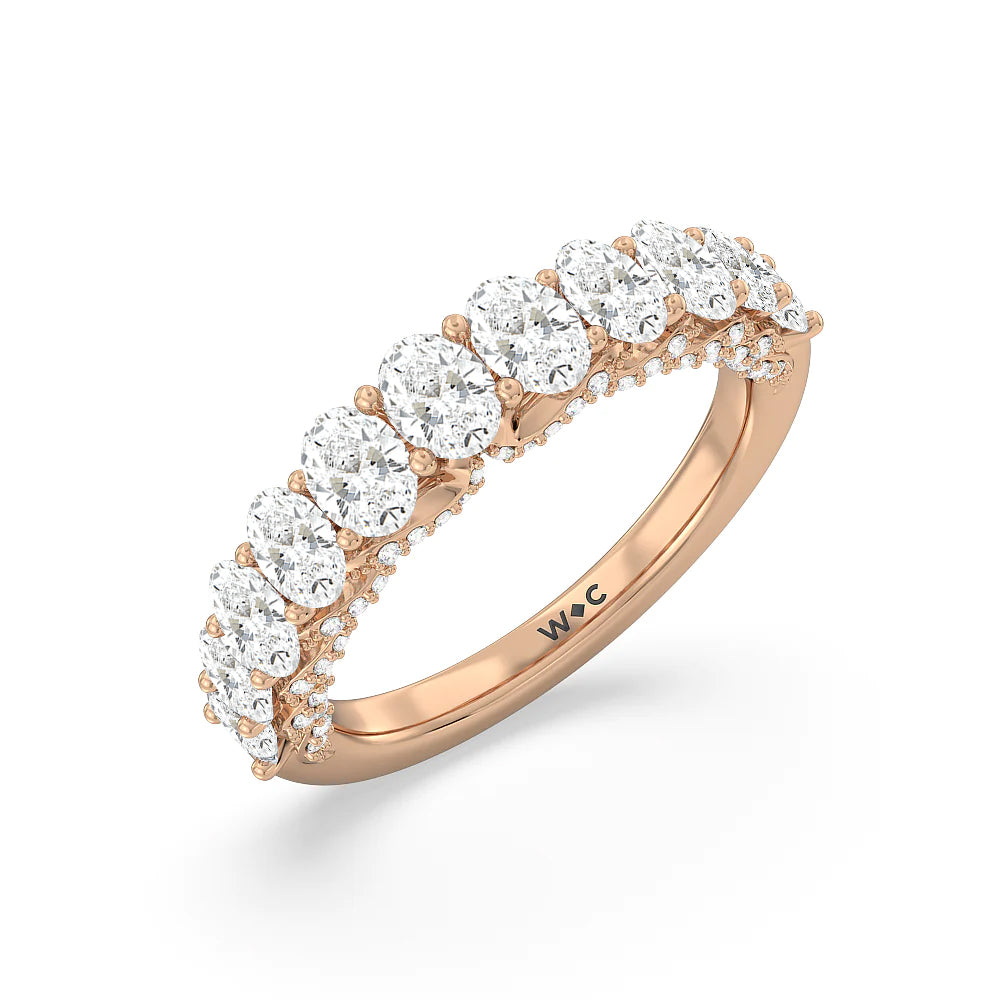The Regal Anniversary Ring with 18KT Rose Gold / Lab / 2 5/8 Cut Diamond in 14KT Rose Gold / Lab / 2 5/8 view 3
