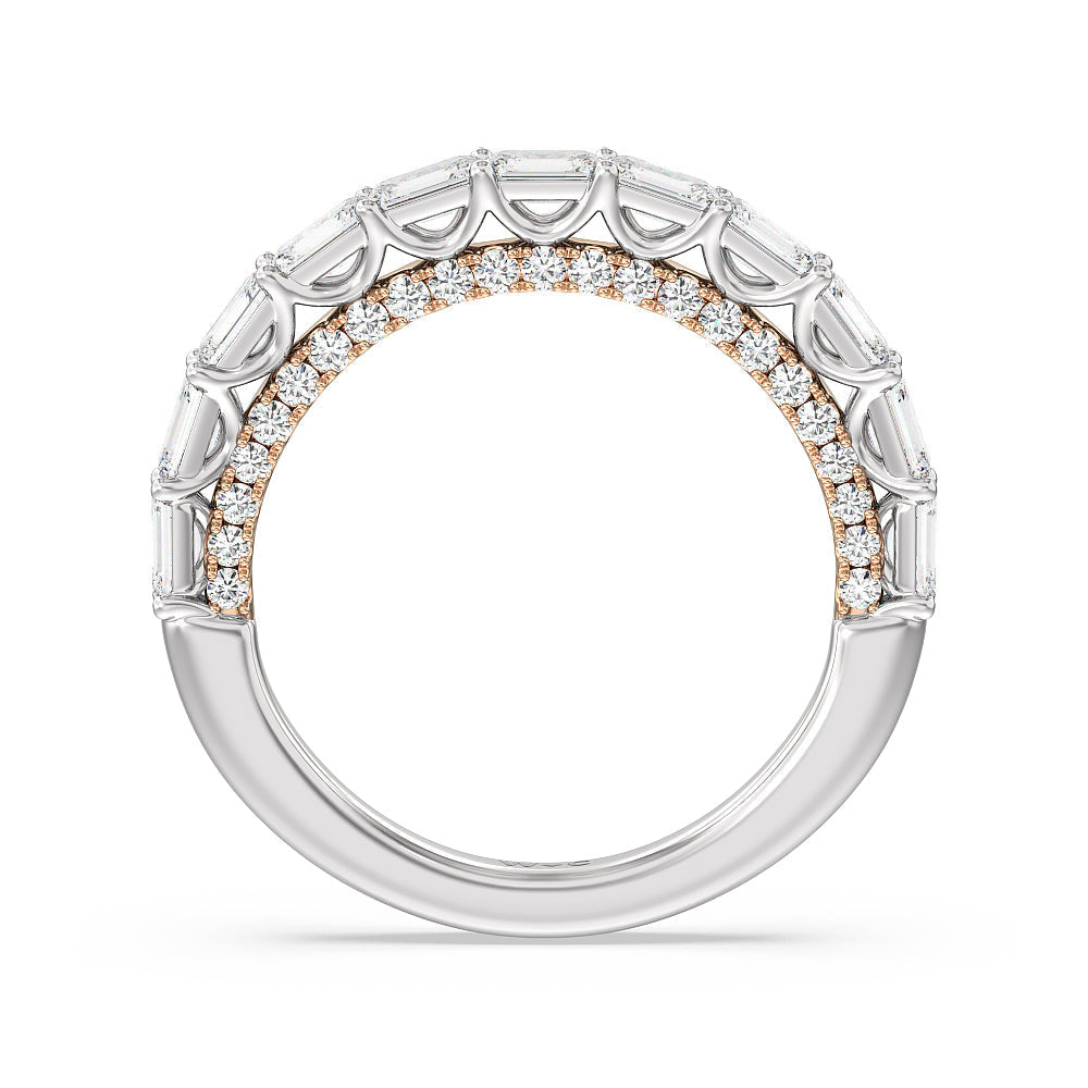 The Radio City Anniversary Ring with 18KT White & Rose Gold / Lab / 2 1/5 Cut Diamond in 14KT White & Rose Gold / Lab / 2 1/5 view 2
