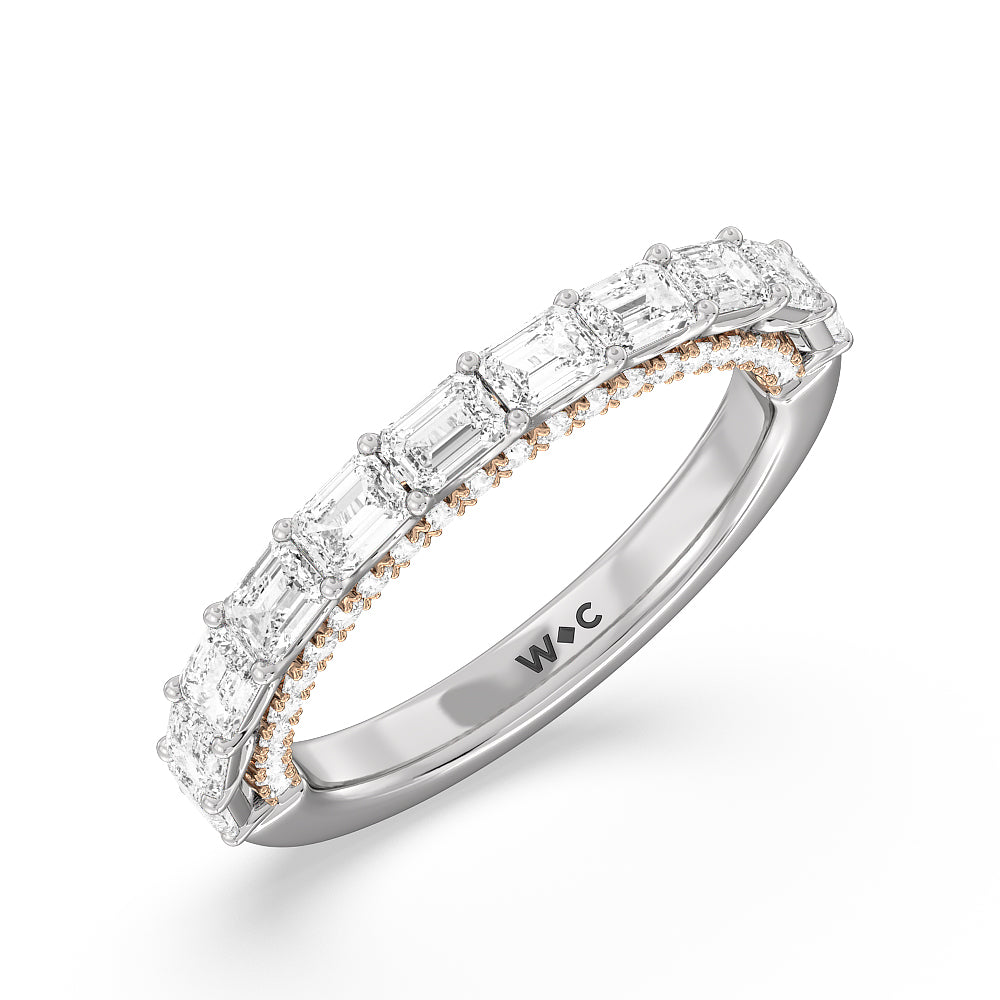 The Radio City Anniversary Ring with 18KT White & Rose Gold / Lab / 2 1/5 Cut Diamond in 14KT White & Rose Gold / Lab / 2 1/5 view 3
