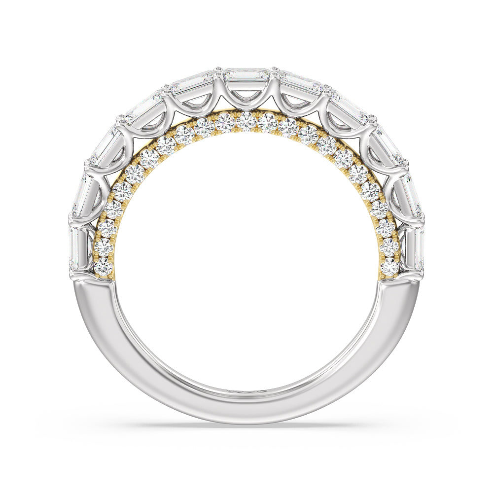 The Radio City Anniversary Ring with 18KT White & Yellow Gold / Lab / 2 1/5 Cut Diamond in 14KT White & Yellow Gold / Lab / 2 1/5 view 2
