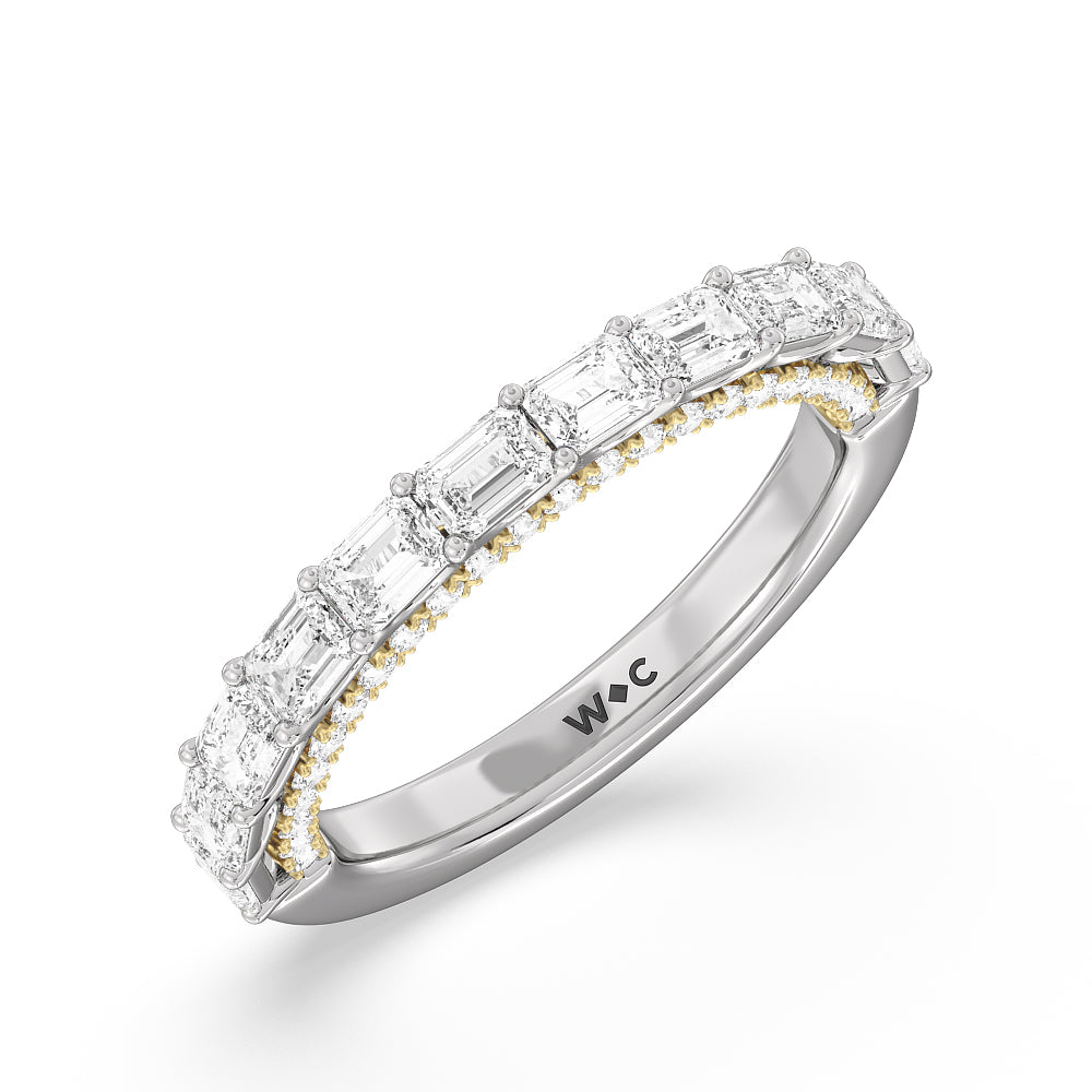 The Radio City Anniversary Ring with 18KT White & Yellow Gold / Lab / 2 1/5 Cut Diamond in 14KT White & Yellow Gold / Lab / 2 1/5 view 3
