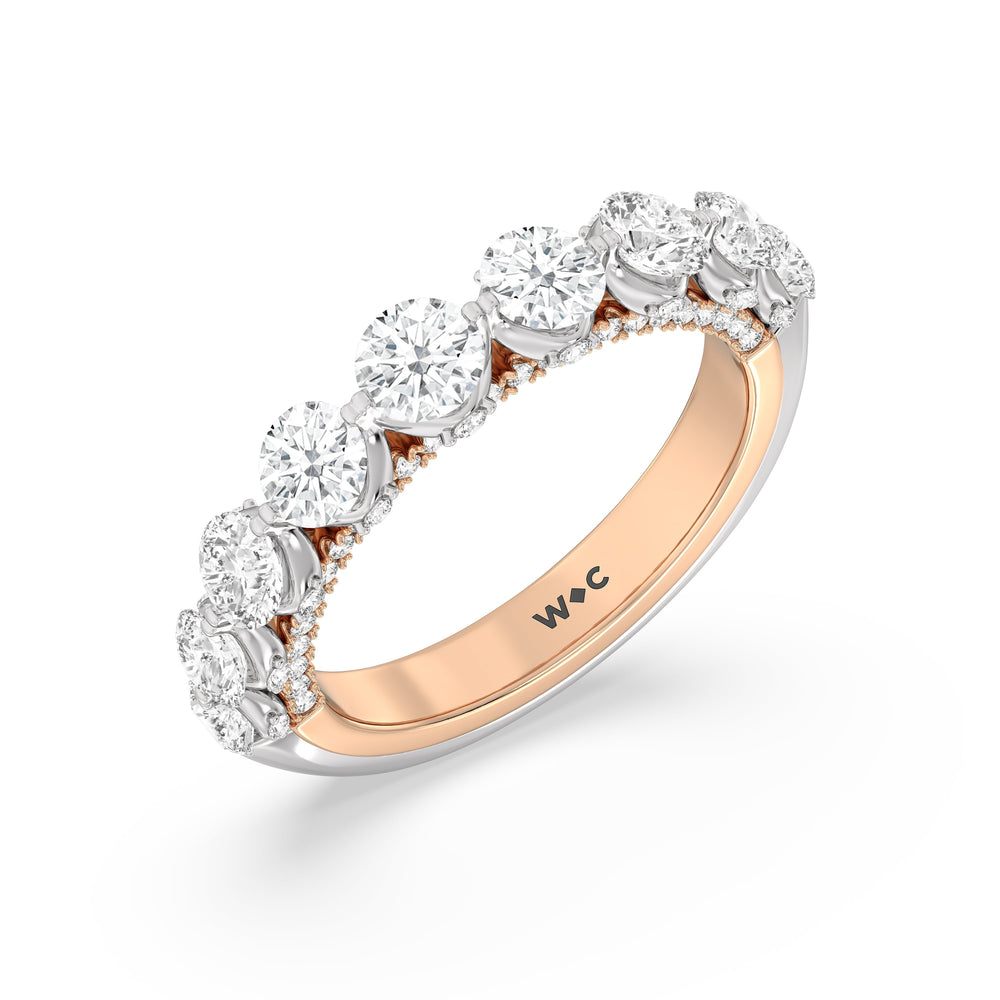 The Royalton Anniversary Ring with 18KT White & Rose Gold / Lab / 2 1/3 Cut Diamond in 14KT White & Rose Gold / Lab / 2 1/3 view 3
