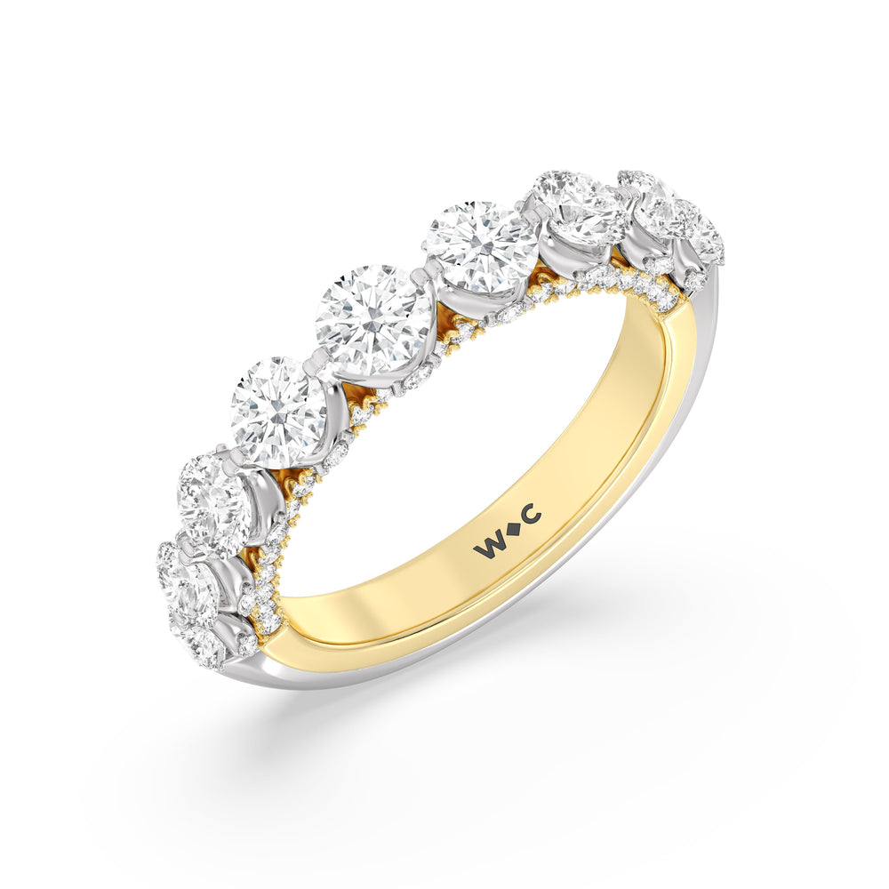 The Royalton Anniversary Ring with 18KT White & Yellow Gold / Lab / 2 1/3 Cut Diamond in 14KT White & Yellow Gold / Lab / 2 1/3 view 3
