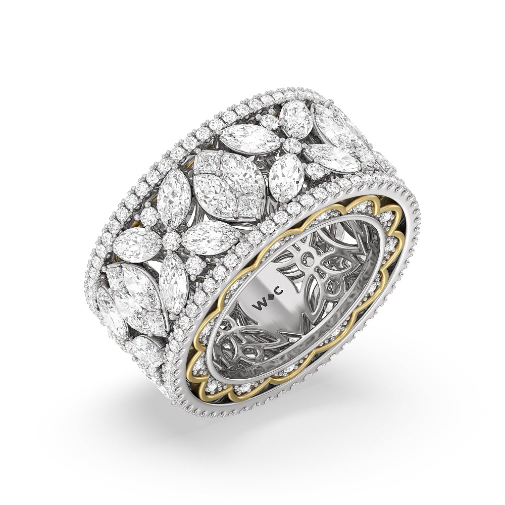 The Bergdorf Eternity Ring with 18KT White & Yellow Gold / Lab / 8 1/4 Cut Diamond in 14KT White & Yellow Gold / Lab / 8 1/4 view 3
