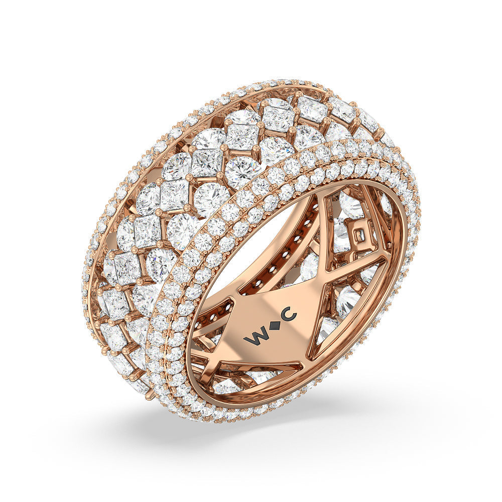 The Fashion Eternity Ring with 18KT Rose Gold / Lab / 6 Cut Diamond in 14KT Rose Gold / Lab / 6 view 3
