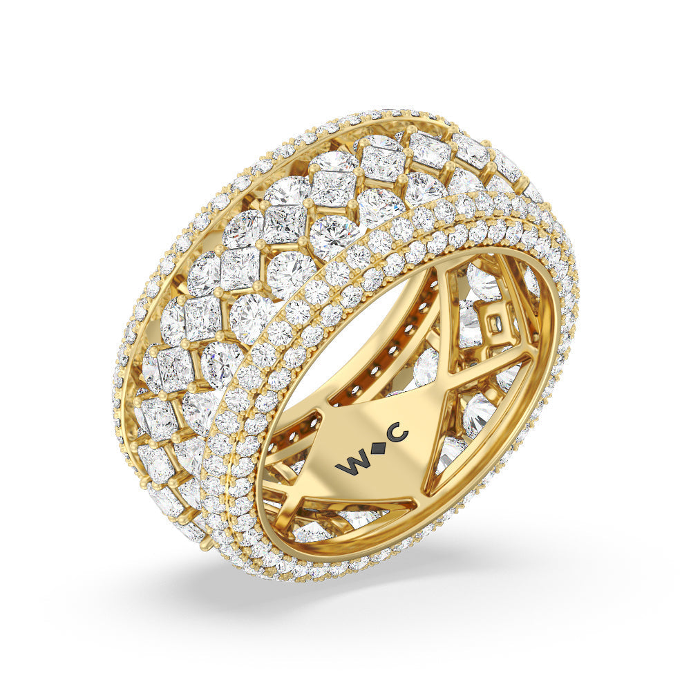 The Fashion Eternity Ring with 18KT Yellow Gold / Lab / 6 Cut Diamond in 14KT Yellow Gold / Lab / 6 view 3
