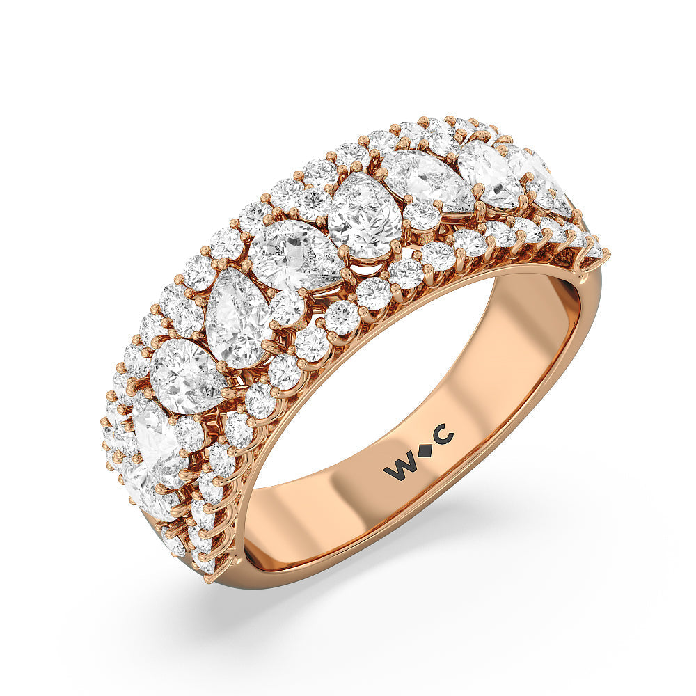 The Bond Anniversary Ring with 18KT Rose Gold / Lab / 2 1/4 Cut Diamond in 14KT Rose Gold / Lab / 2 1/4 view 3
