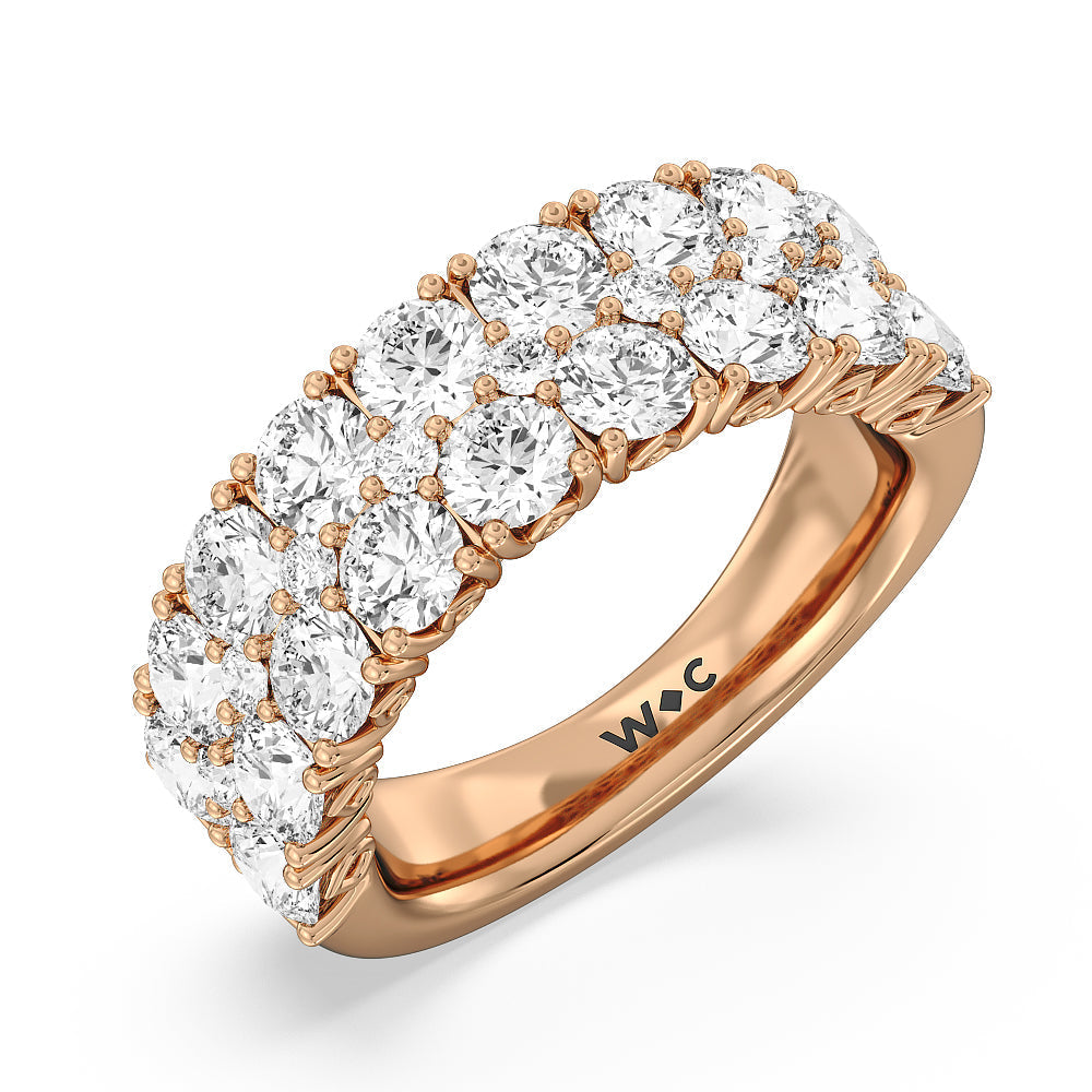 The High Line Anniversary Ring with 18KT Rose Gold / Lab / 2 Cut Diamond in 14KT Rose Gold / Lab / 2 view 3
